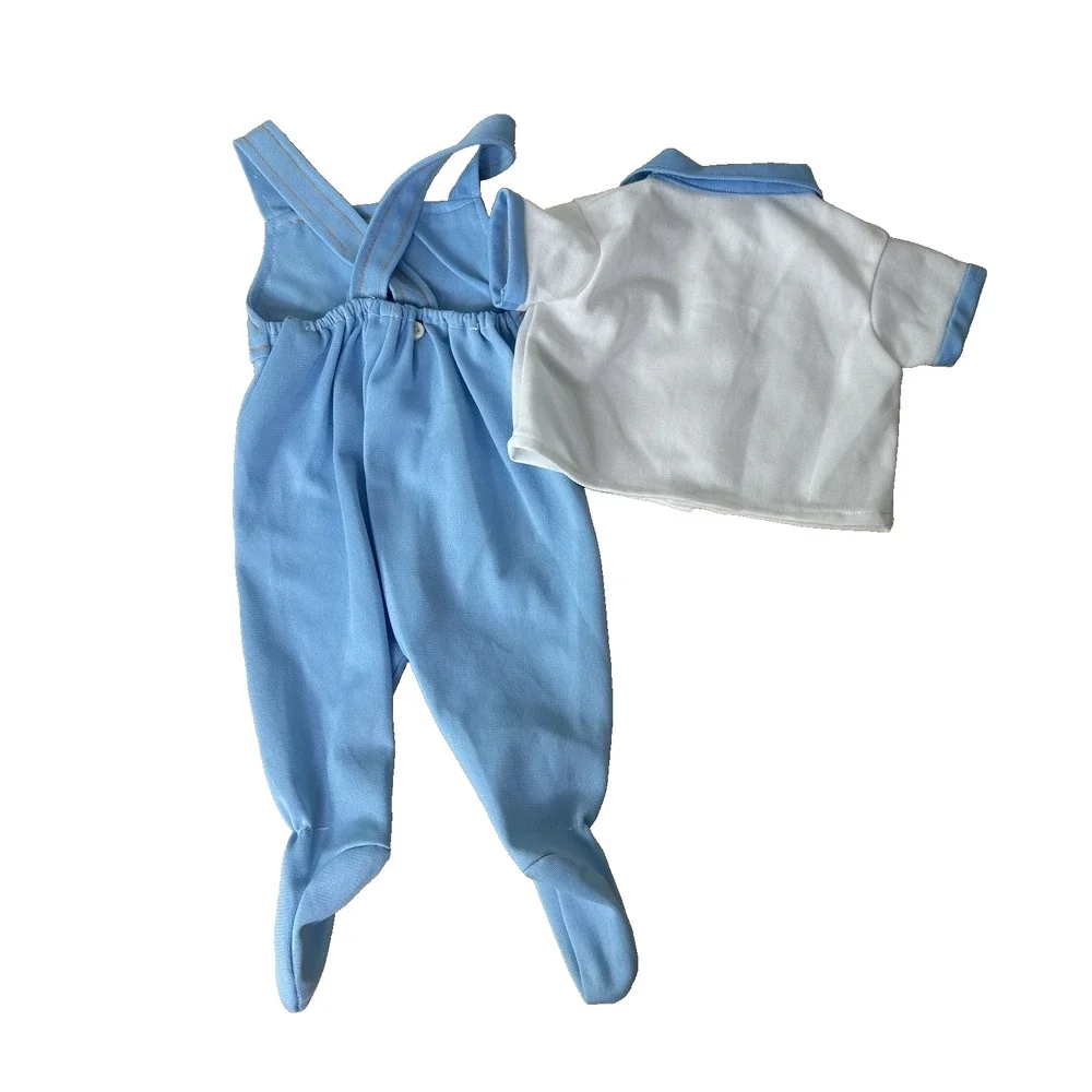 VTG MayFair Baby Boy Overalls 6-12 M Shirt Set Horse Truck Embroidery 70s Outfit